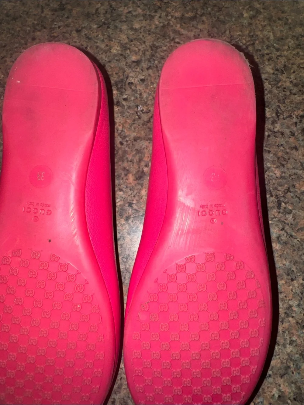 Gucci Barbie Pink Leather Ballet Flats with Bow EUC